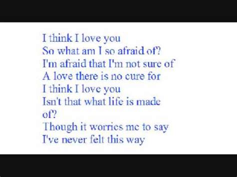 i think i love you with lyrics